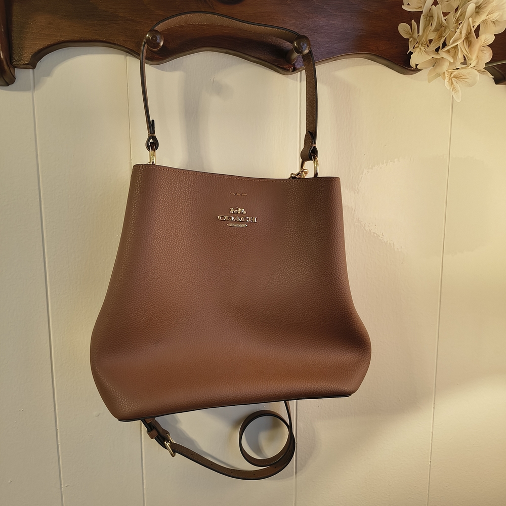 Coach Town Bucket Brown Leather Shoulder Bag